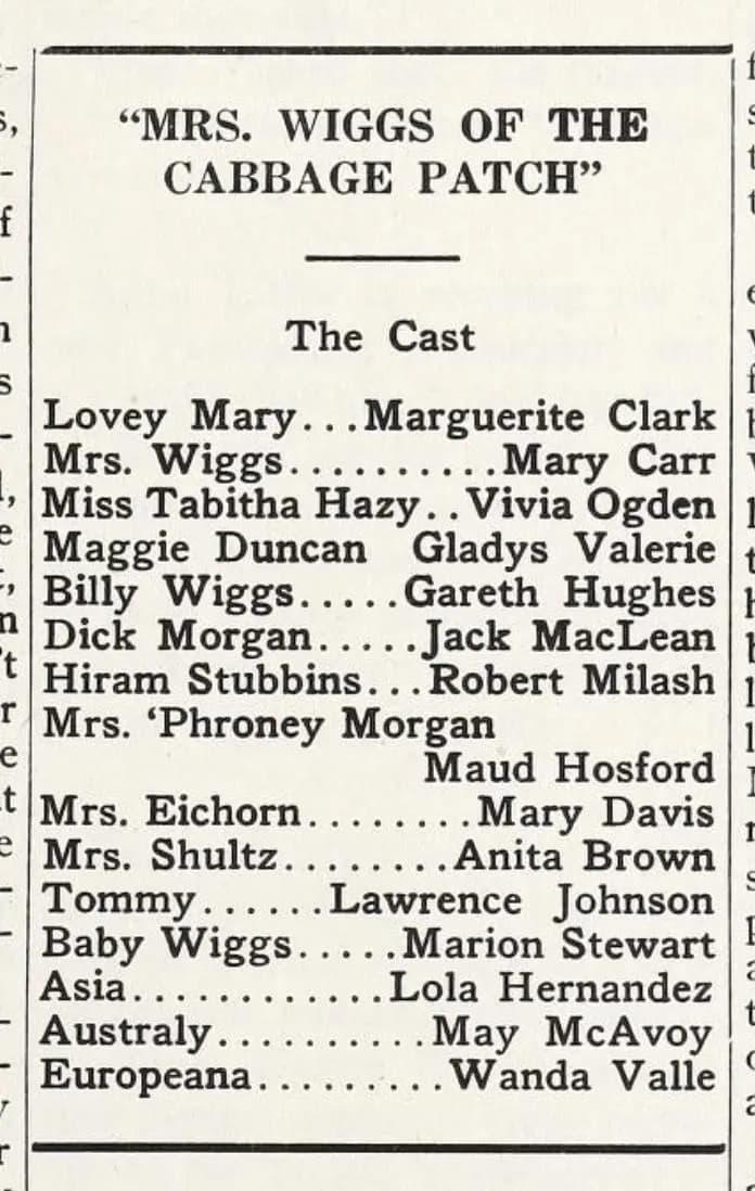 Mrs. Wiggs of the Cabbage Patch