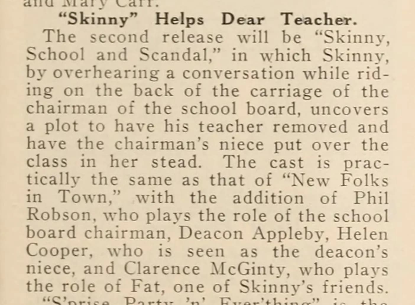 Skinny, School and Scandal