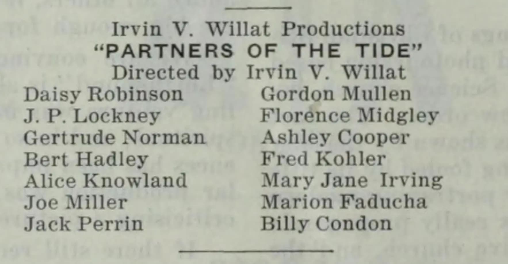 Partners of the Tide