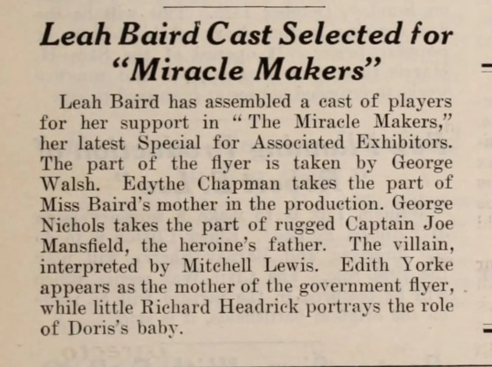 The Miracle Makers