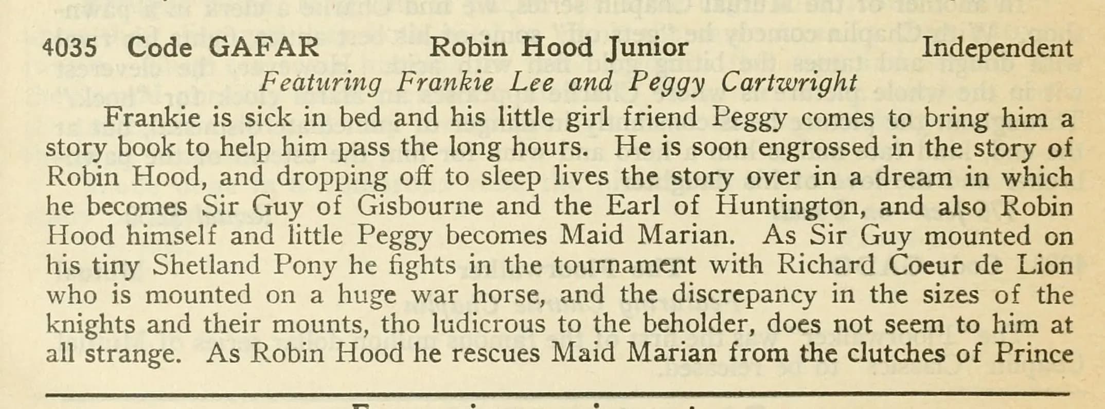 Robin Hood, Jr.
