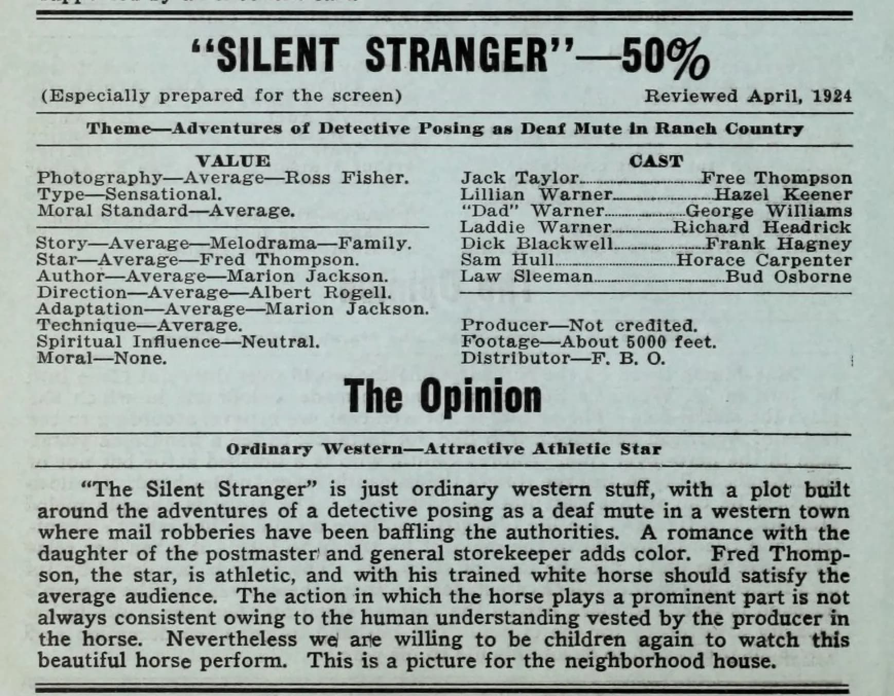 The Silent Stranger