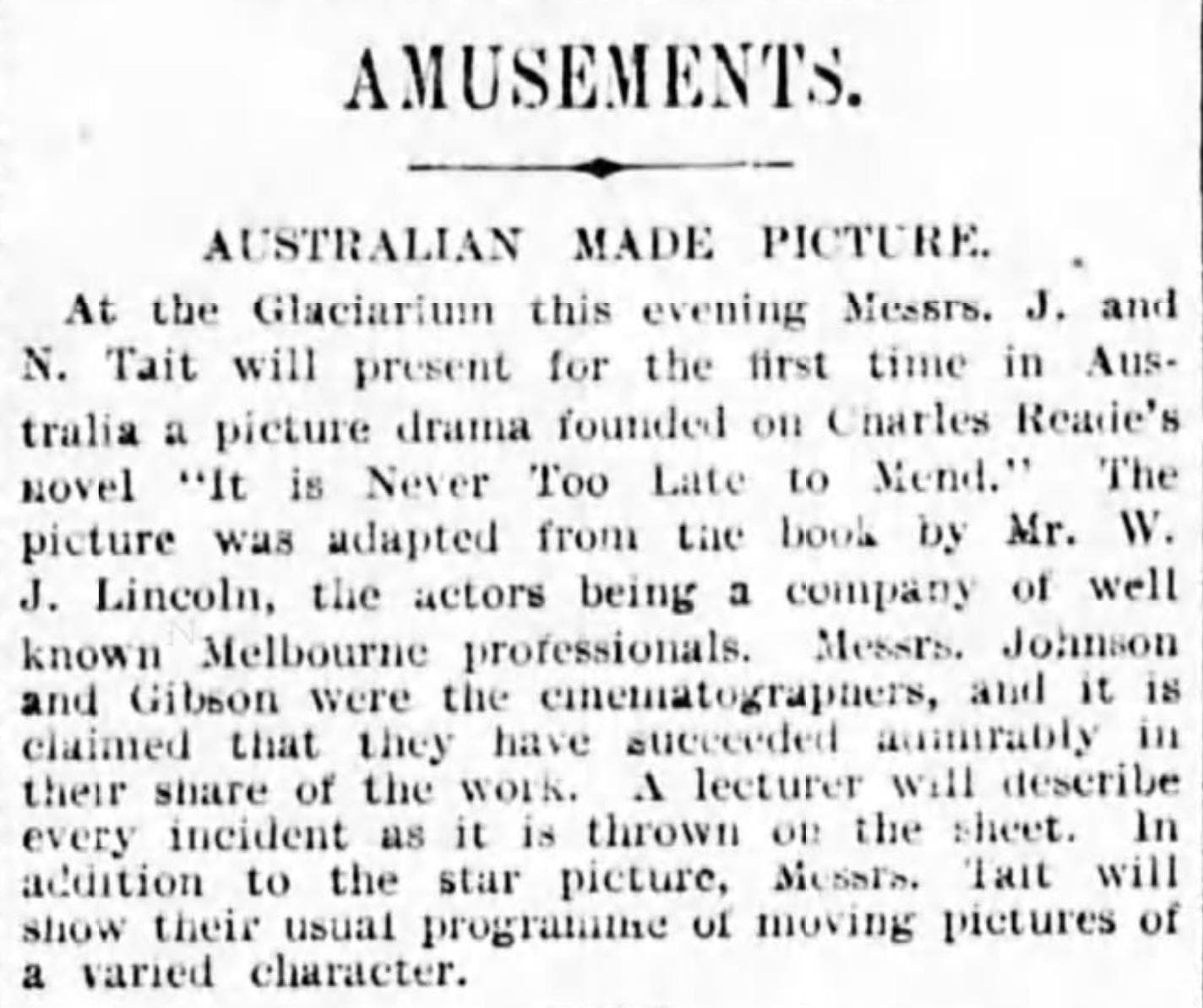 It Is Never Too Late to Mend photo