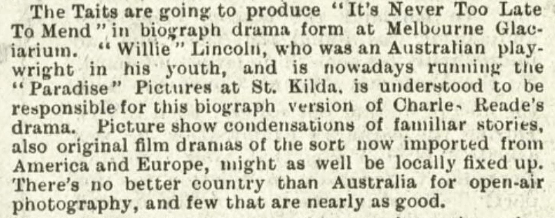 It Is Never Too Late to Mend photo