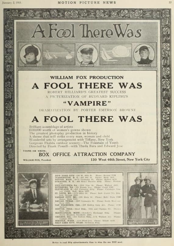 A Fool There Was poster – Cult Cinema