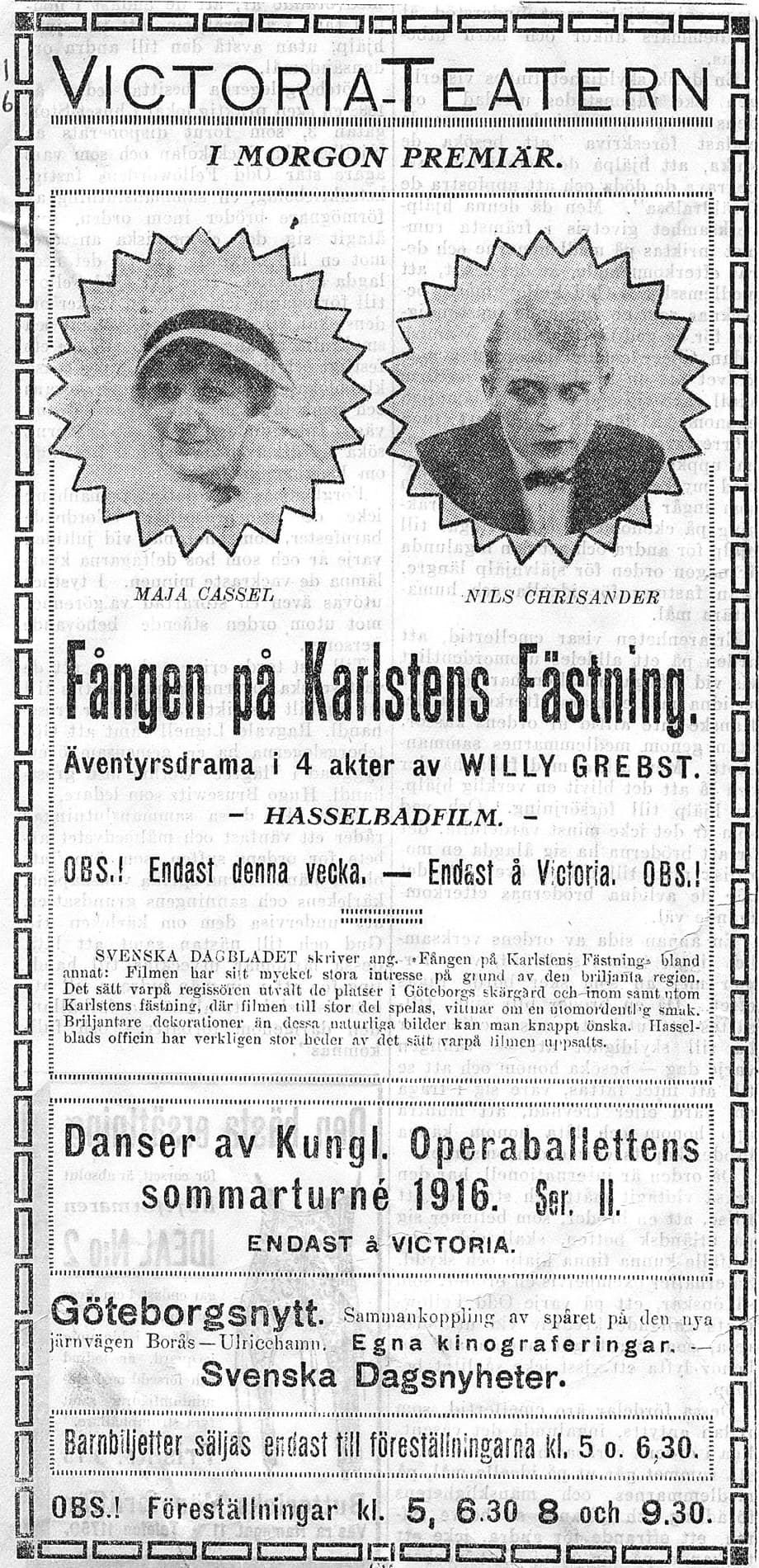 Fången på Karlstens fästning (1916) film backdrop