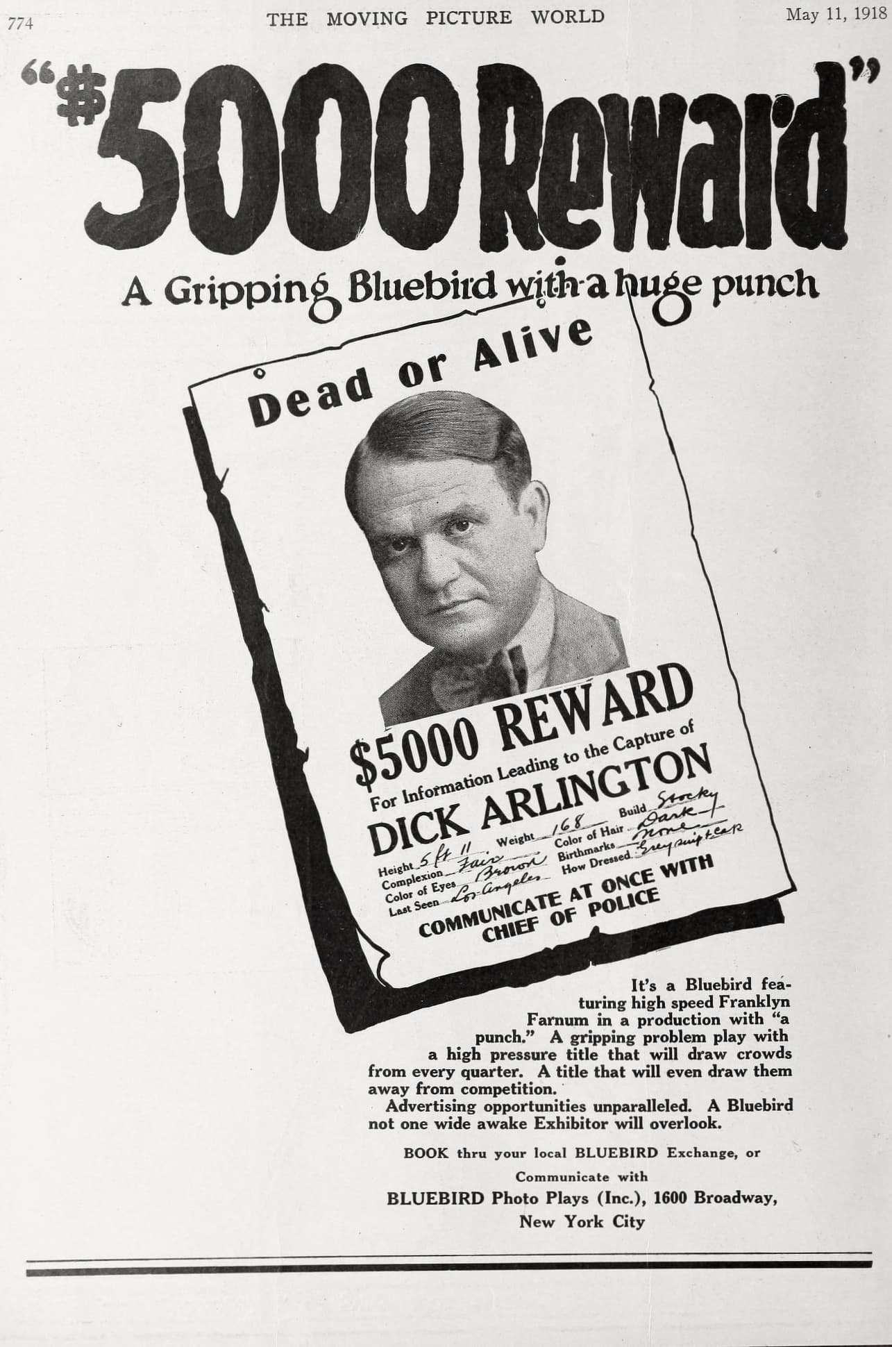 $5, 000 Reward poster