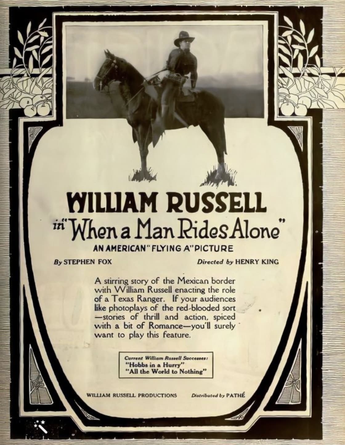 When a Man Rides Alone poster