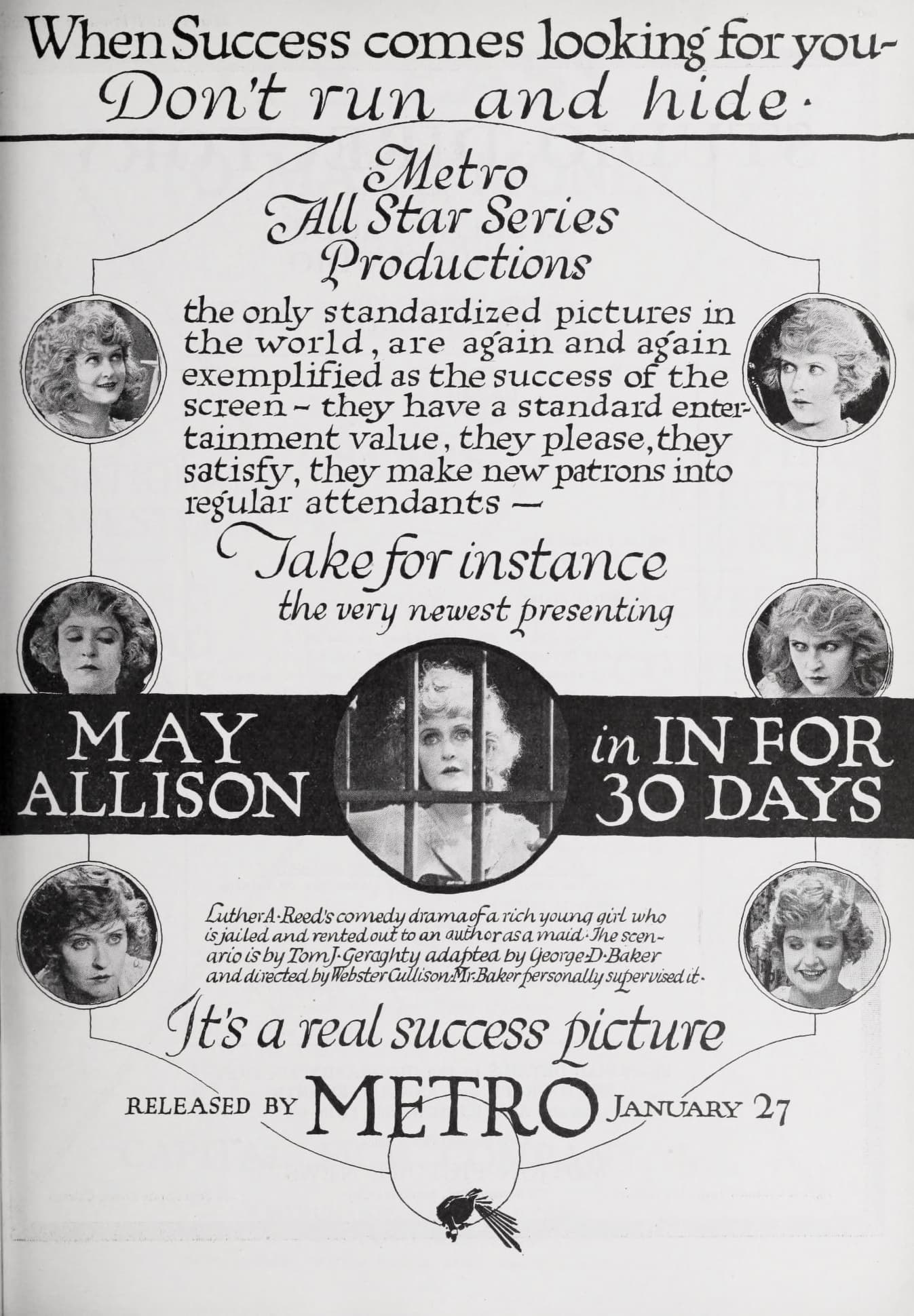 In for Thirty Days poster – Cult Cinema