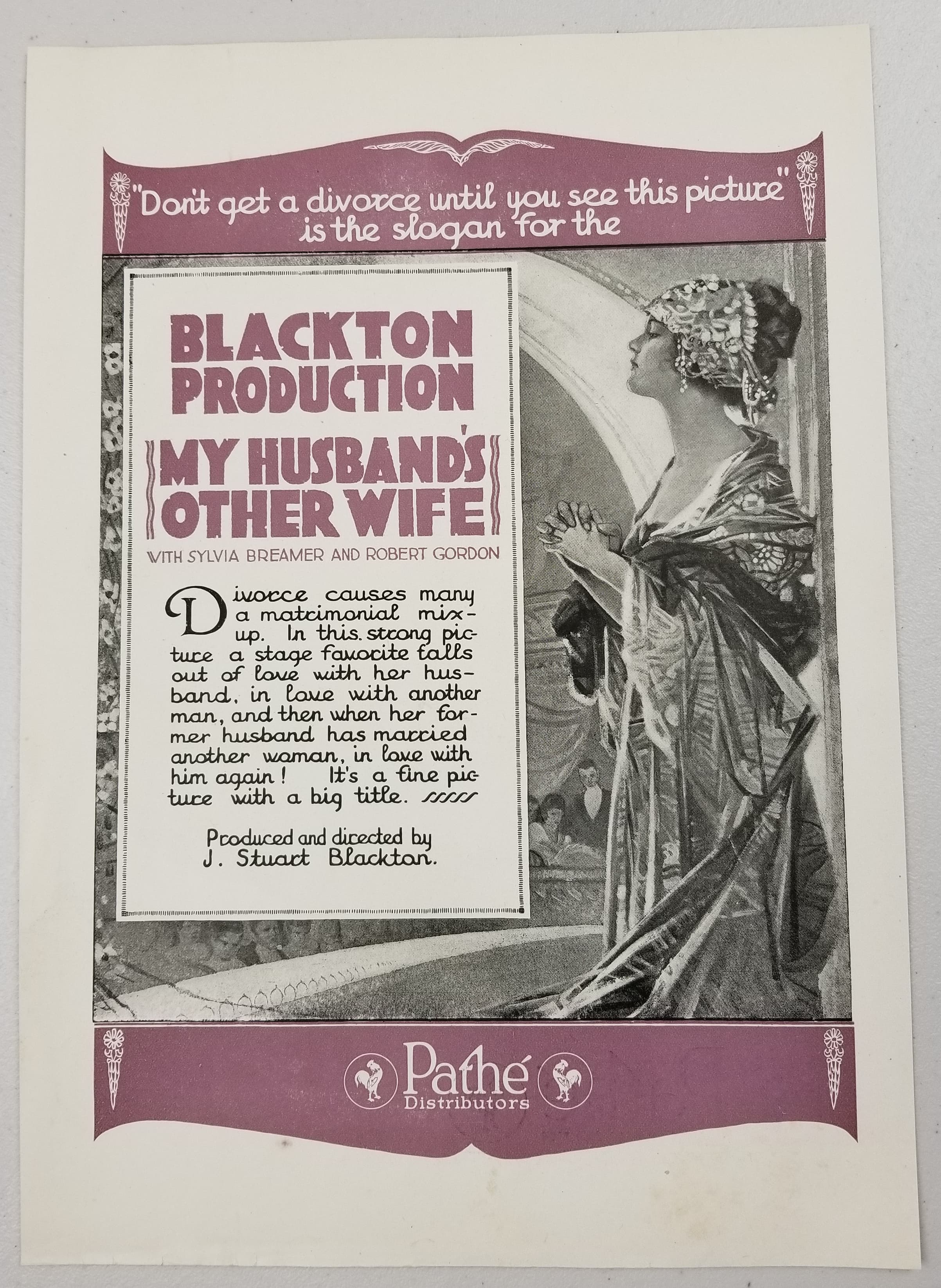 My Husband's Other Wife (1920) film backdrop