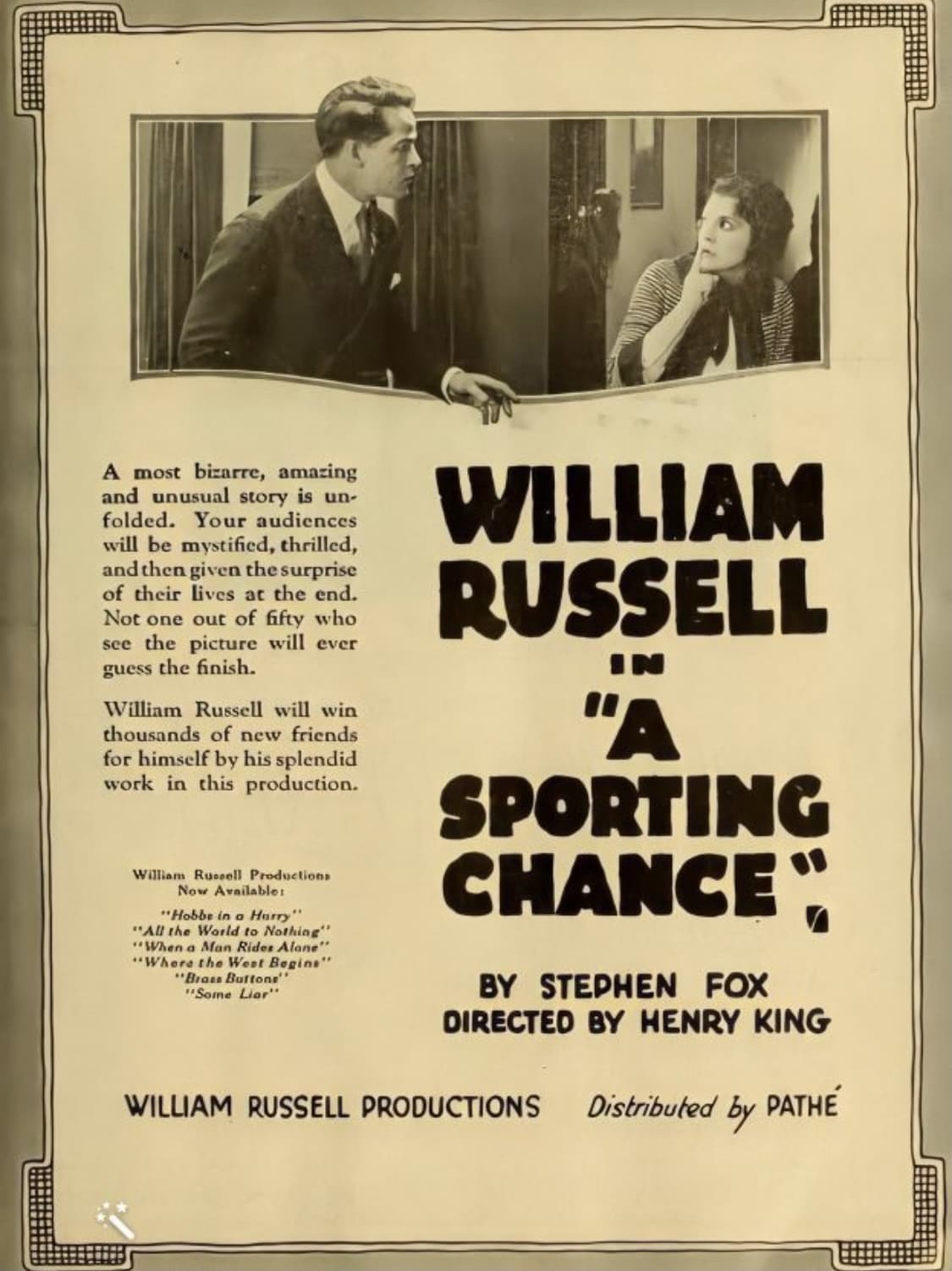 A Sporting Chance poster