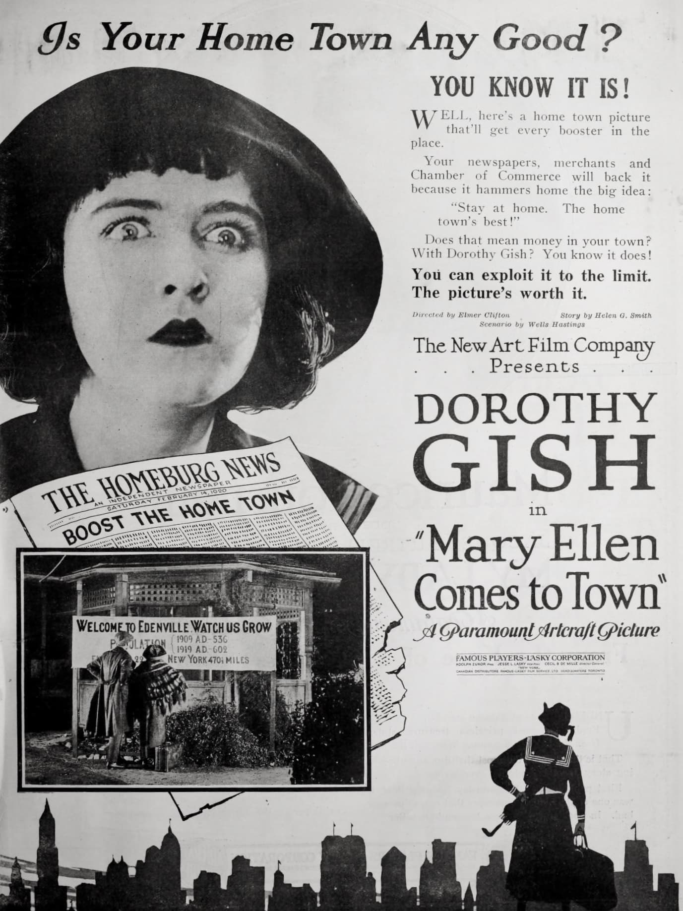 Mary Ellen Comes to Town (1920) film backdrop