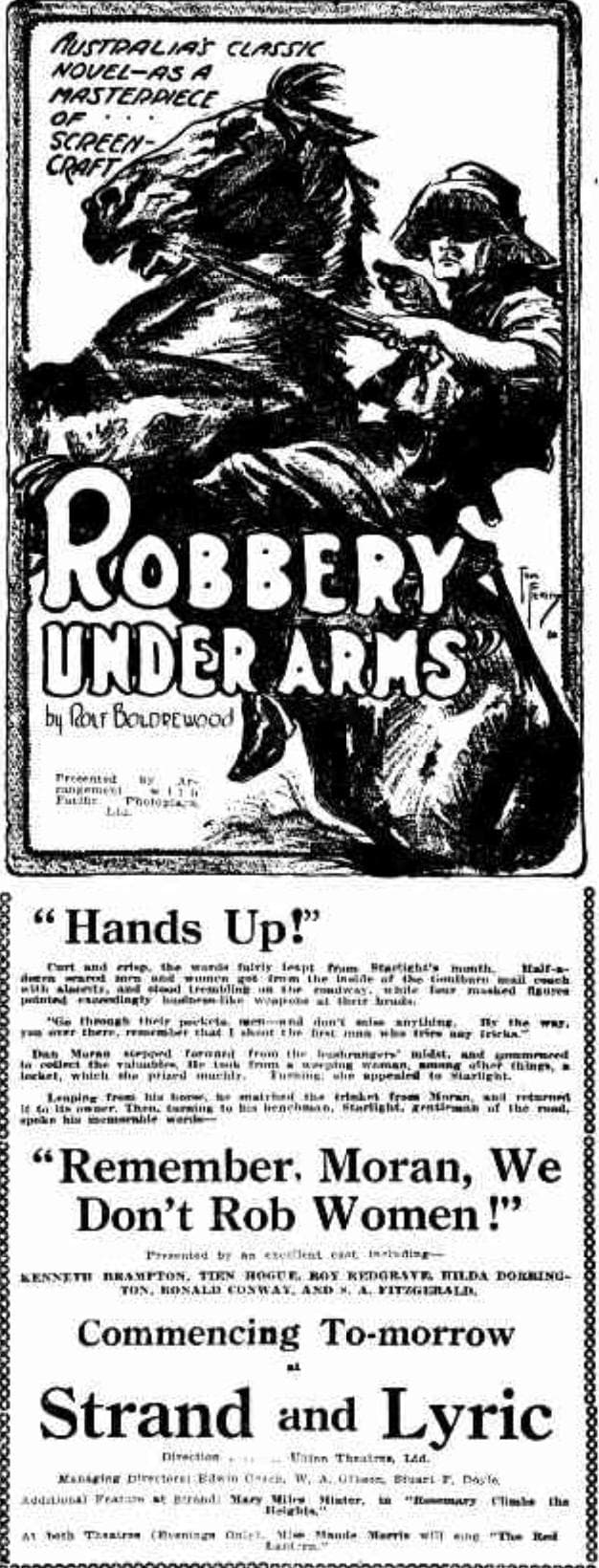 Robbery Under Arms poster – Cult Cinema
