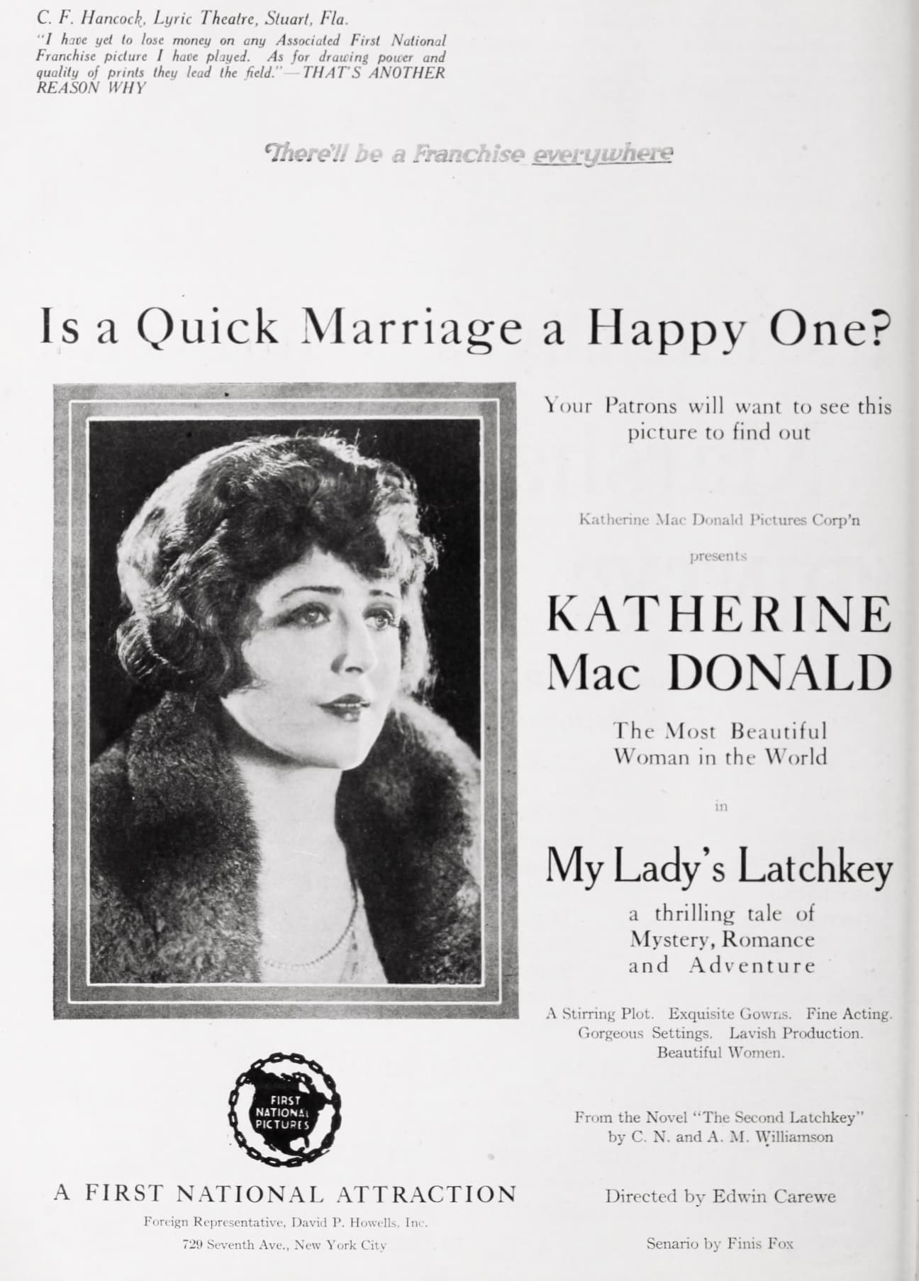 My Lady's Latchkey poster – Cult Cinema