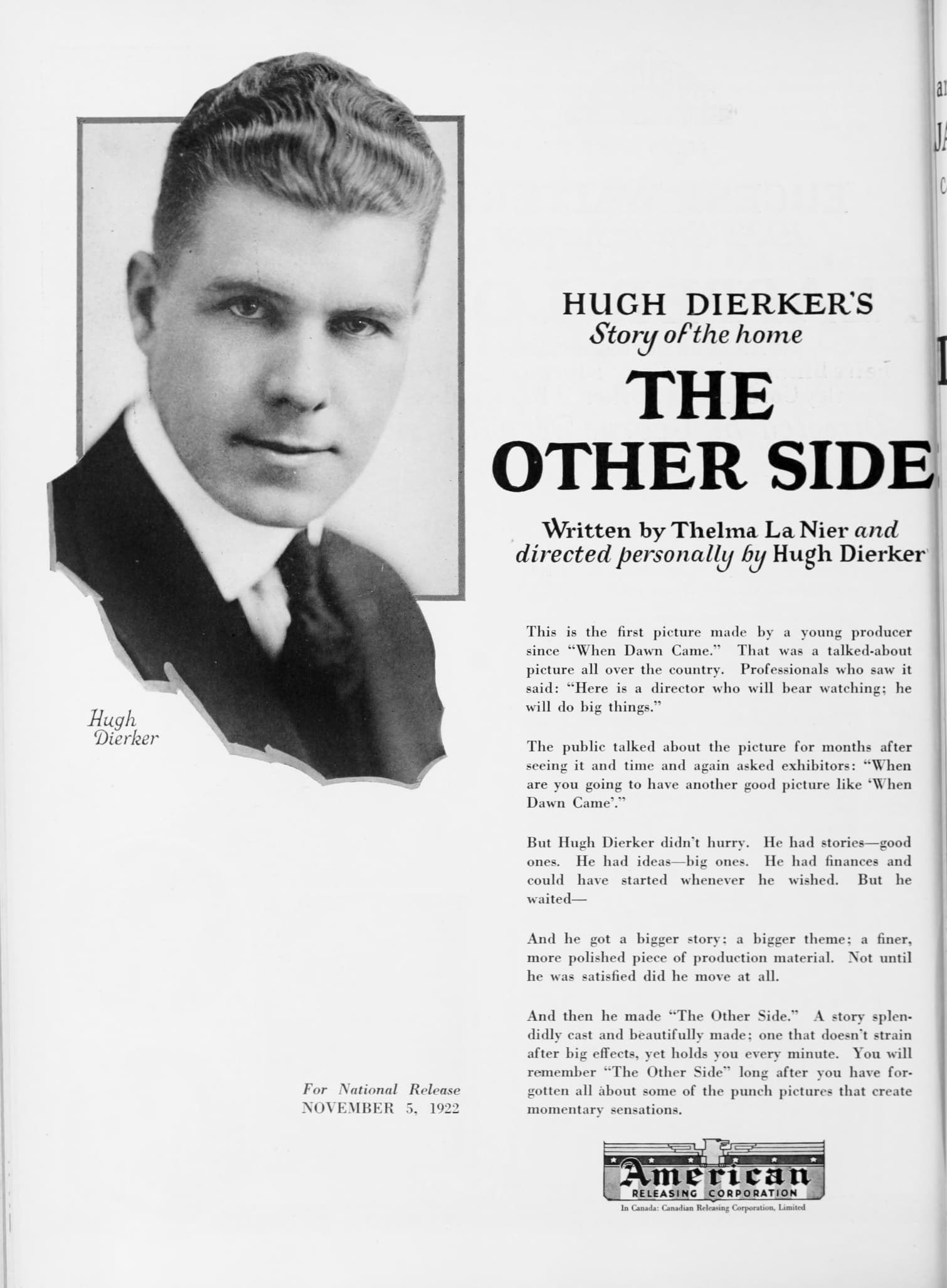 The Other Side (1922) film backdrop