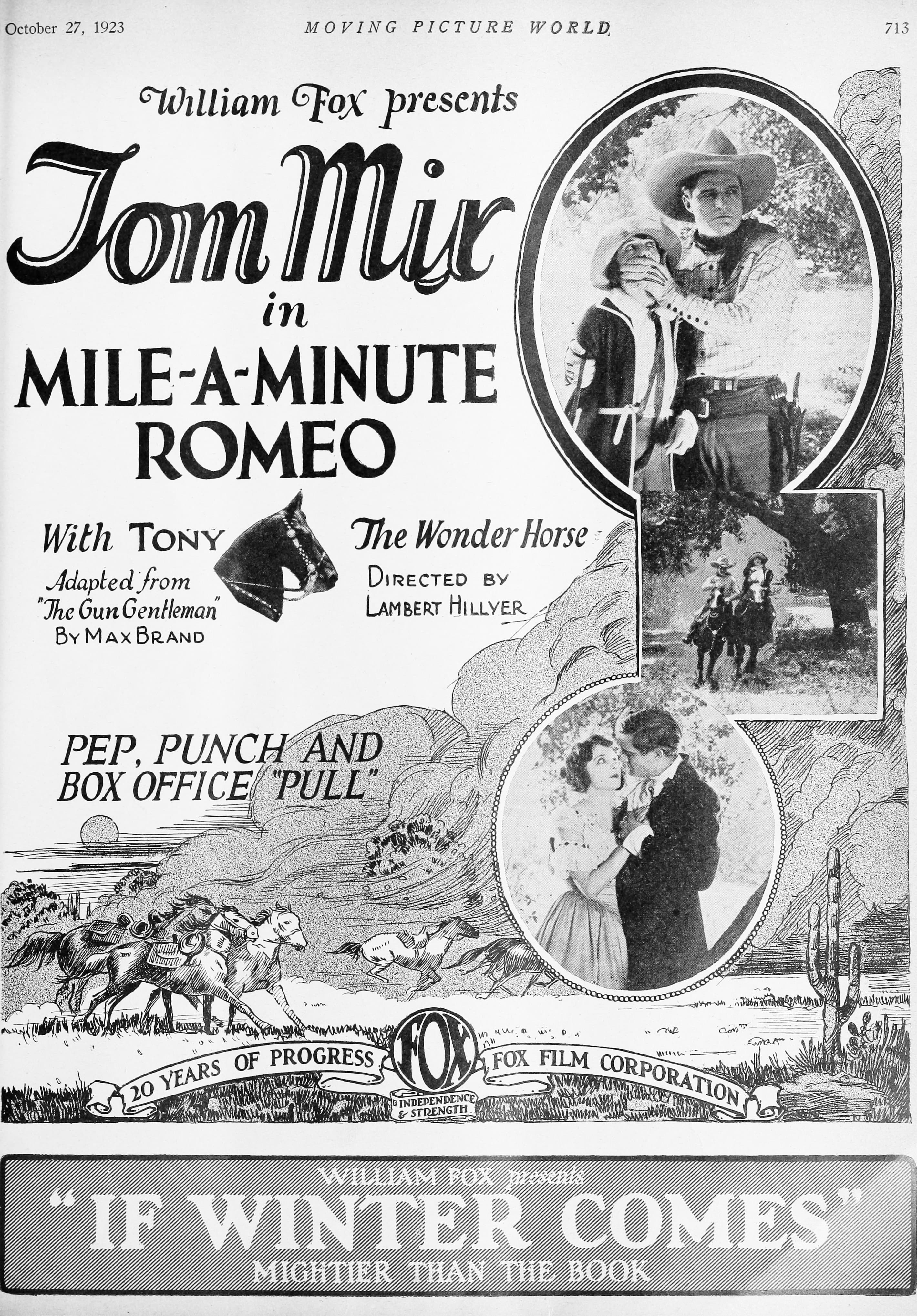 Mile-a-Minute Romeo (1923) film backdrop