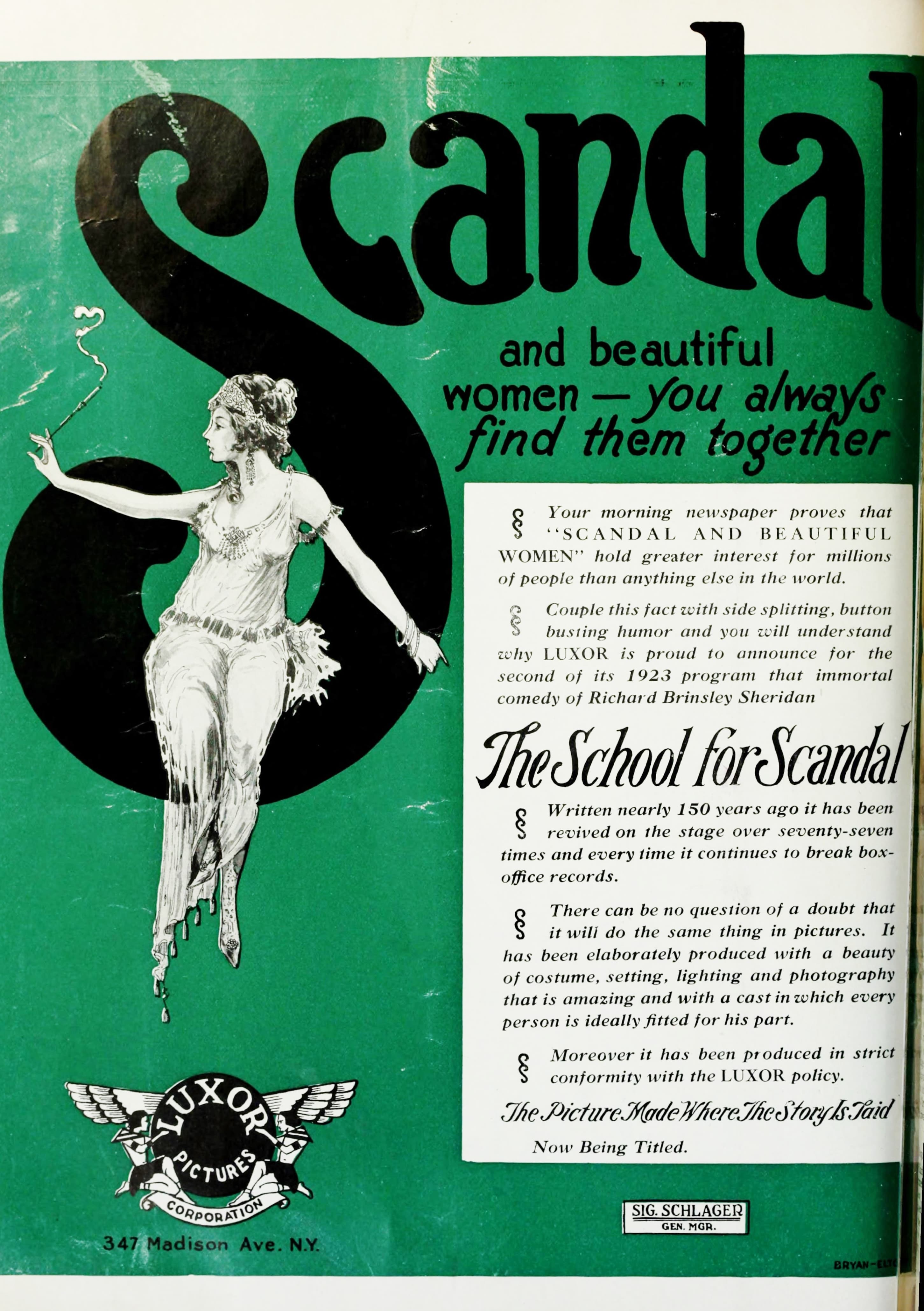 The School for Scandal poster