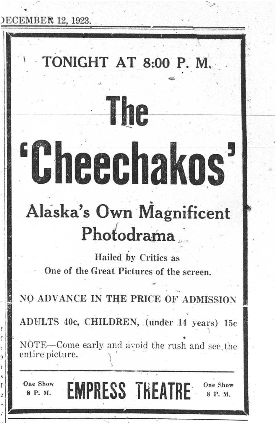 The Chechahcos (1923) film backdrop
