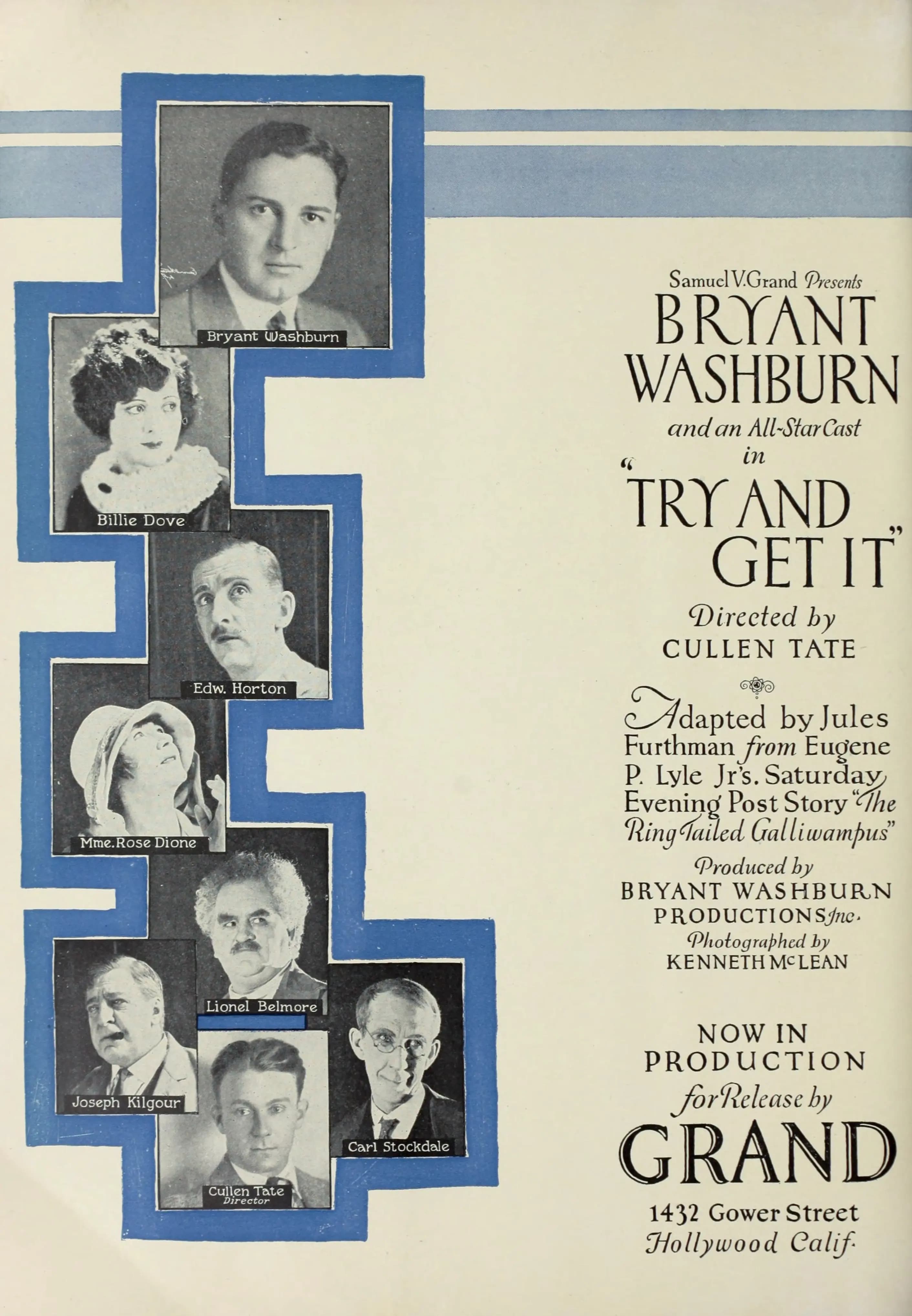 Try and Get It (1924) film backdrop