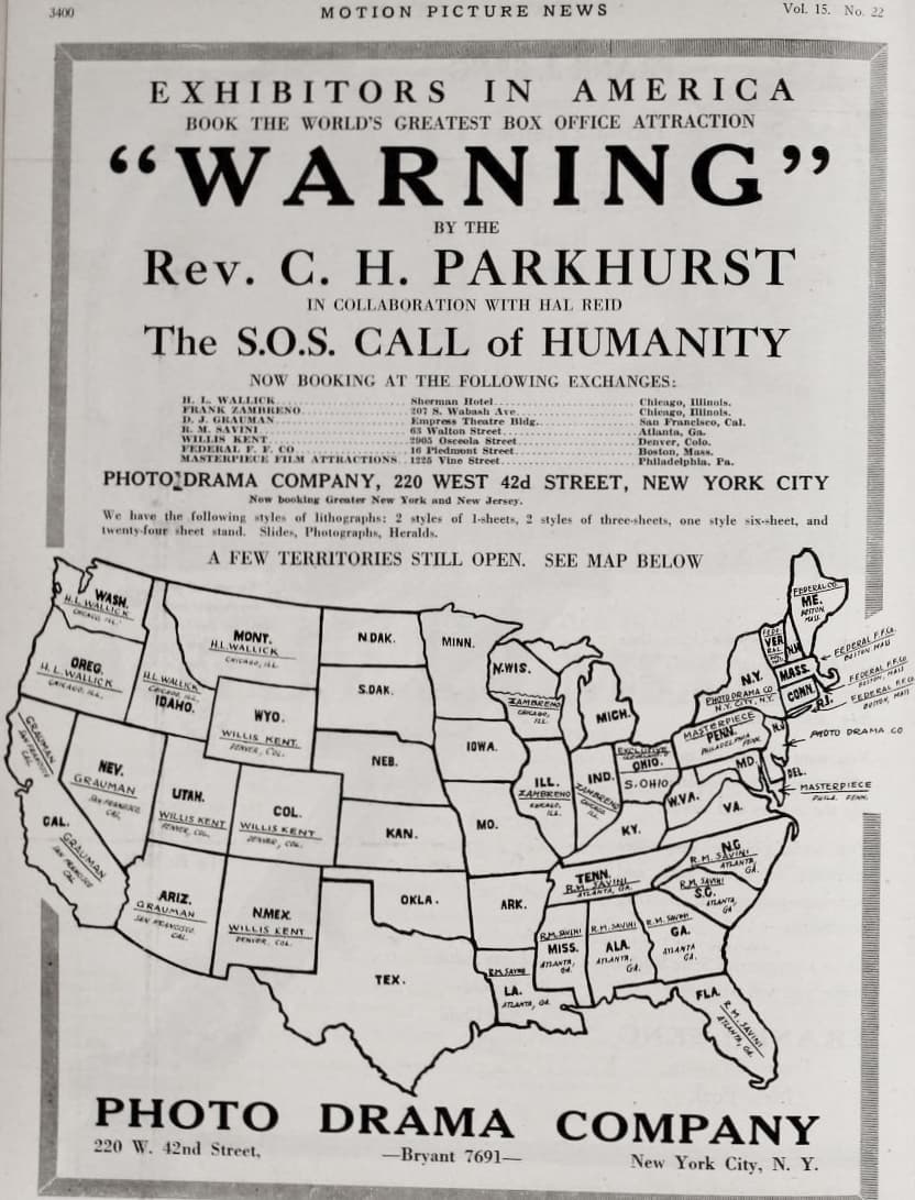 Warning! The S.O.S. Call of Humanity (1916) film backdrop
