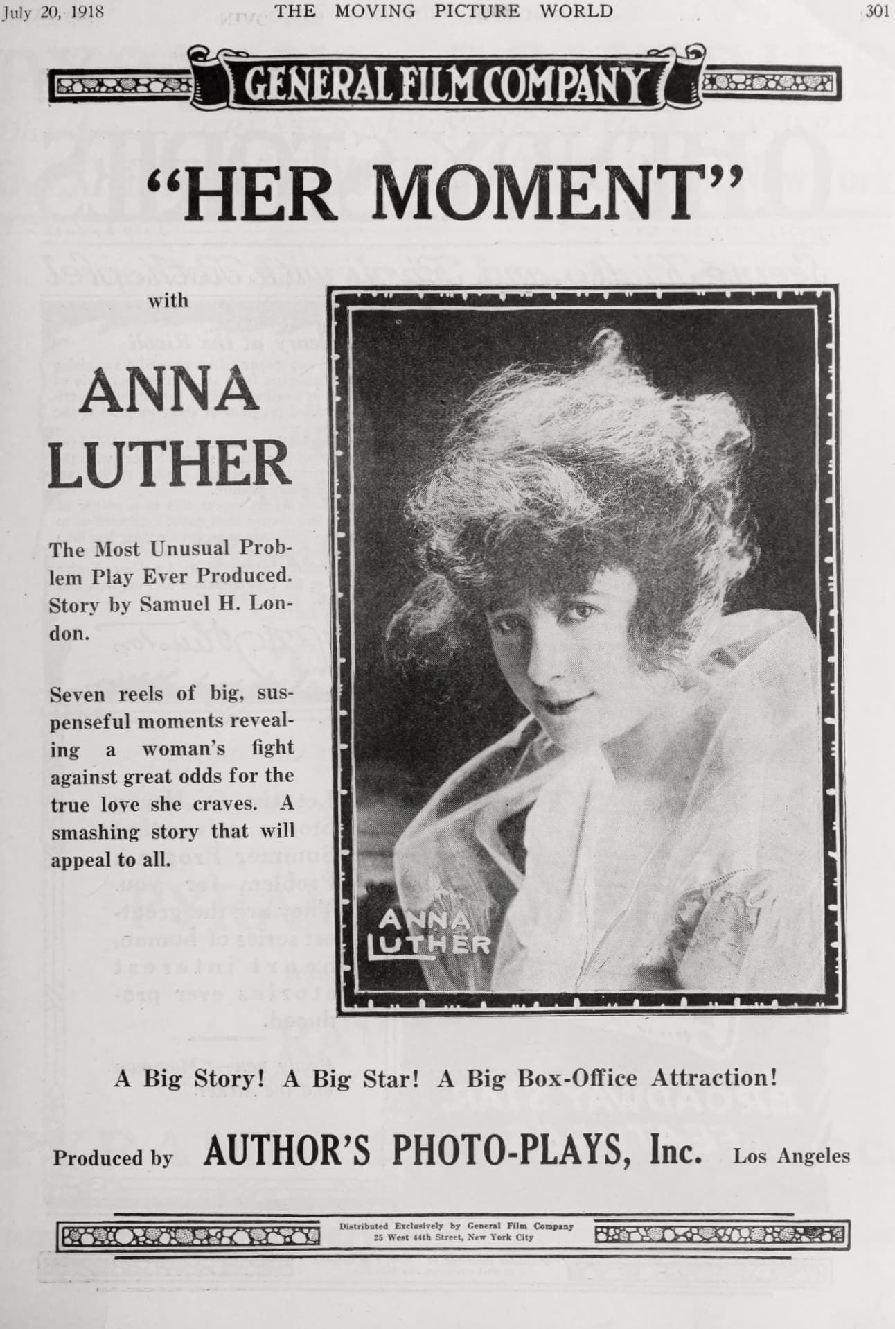 Her Moment (1918) film backdrop