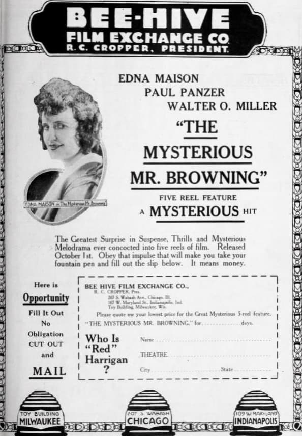 The Mysterious Mr. Browning (1918) film backdrop