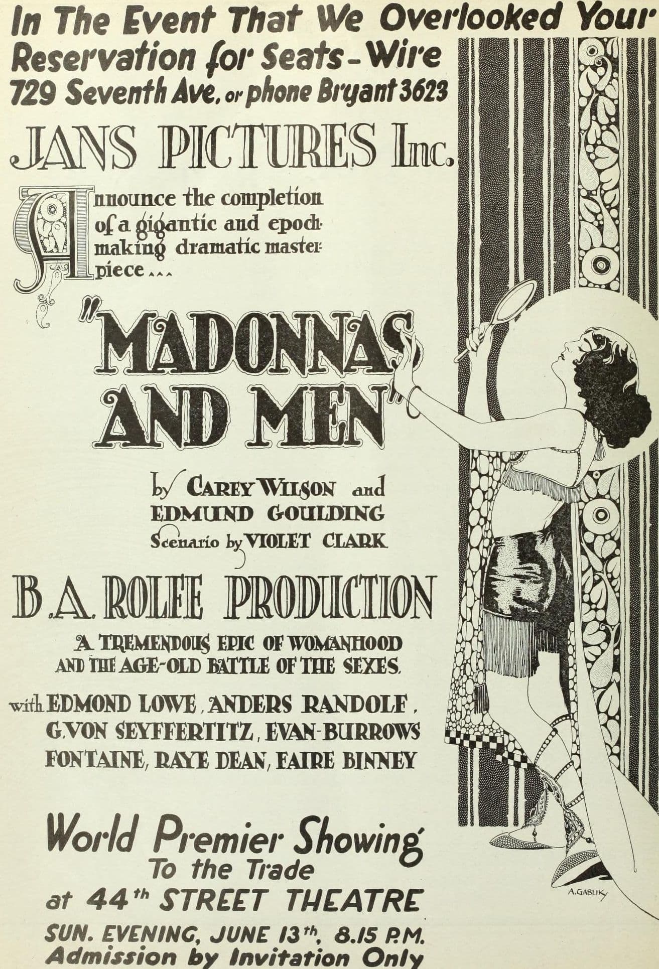 Madonnas and Men poster – Cult Cinema