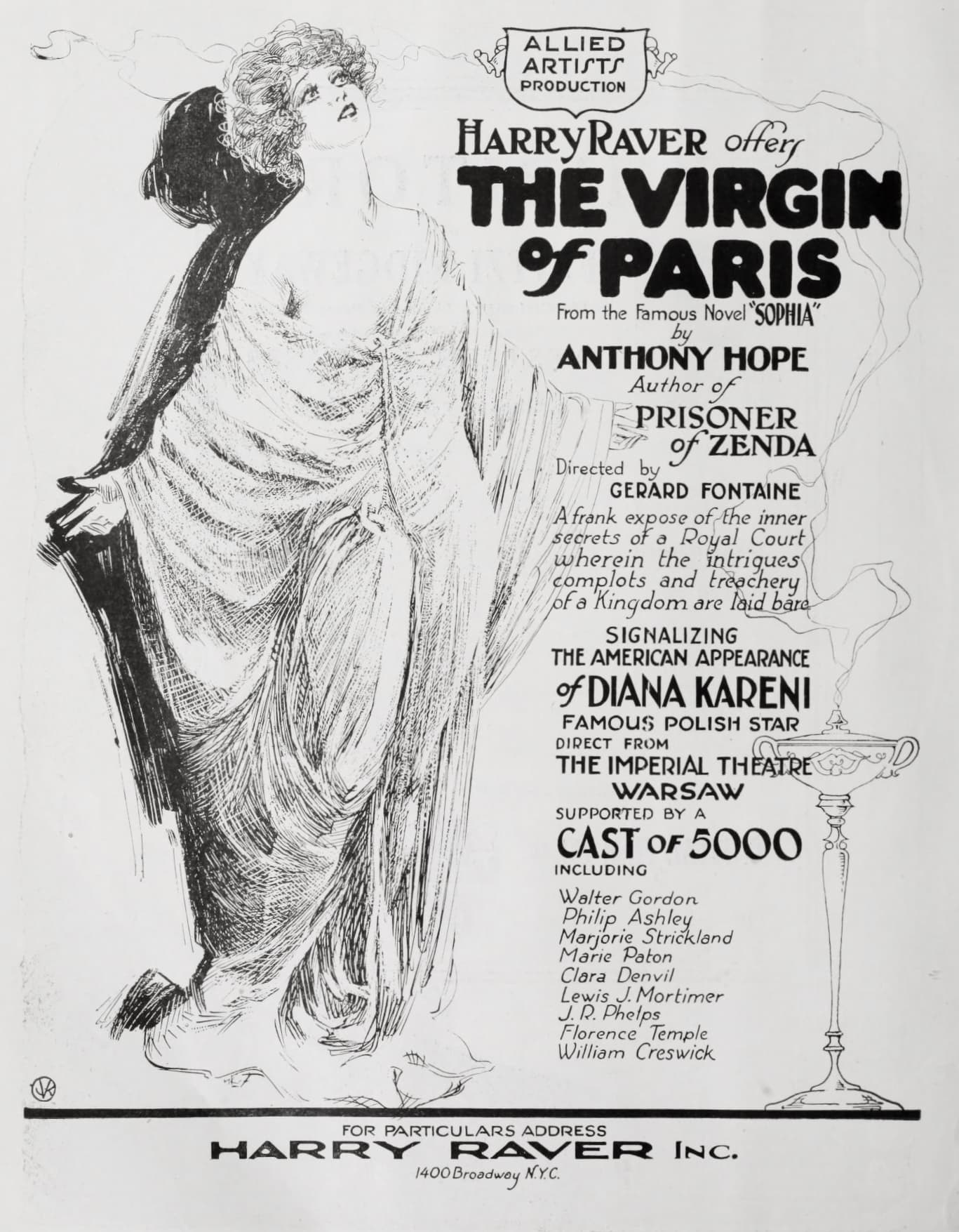 Sophy of Kravonia; or, the Virgin of Paris poster