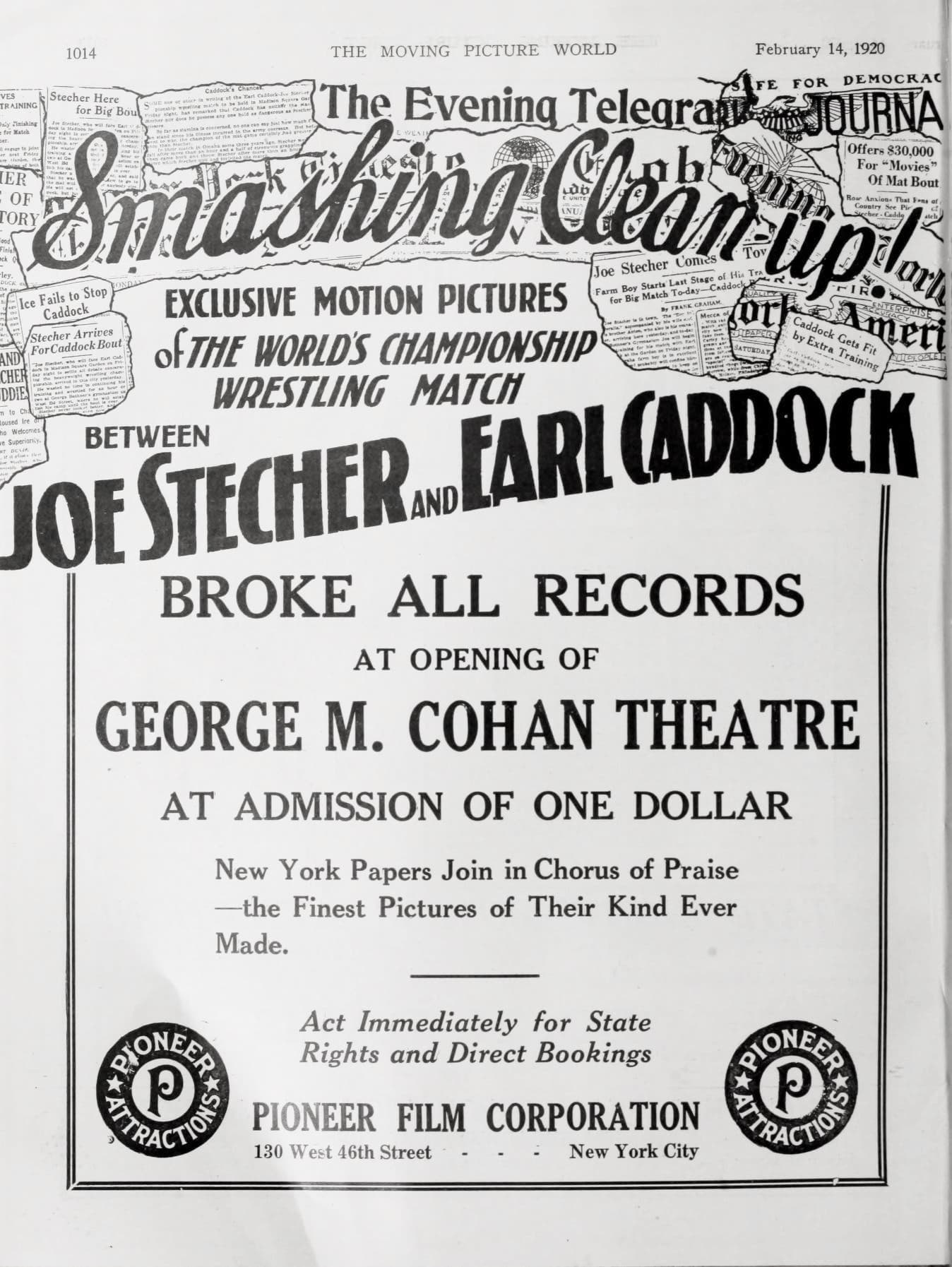 Stecher-Caddock Wrestling Match poster – Cult Cinema