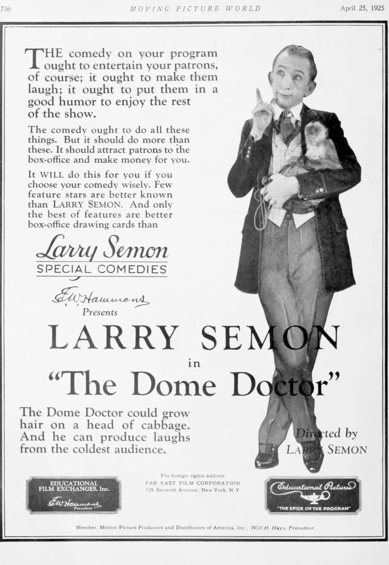 The Dome Doctor (1925) film backdrop