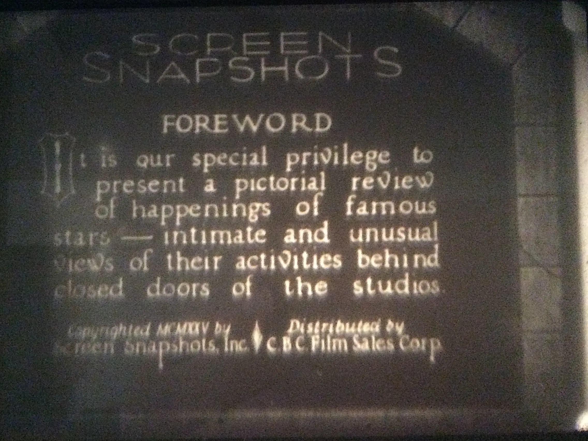 Screen Snapshots No. 2