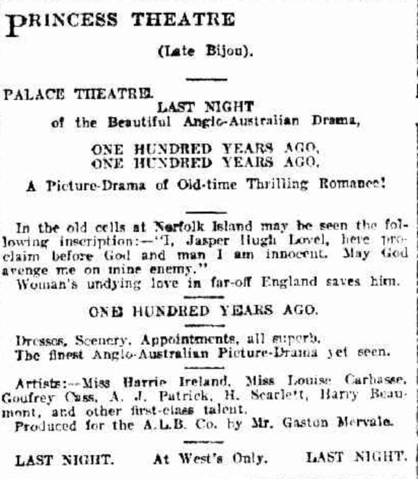 One Hundred Years Ago