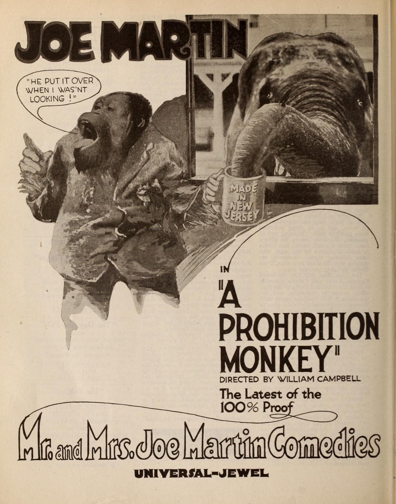 A Prohibition Monkey poster