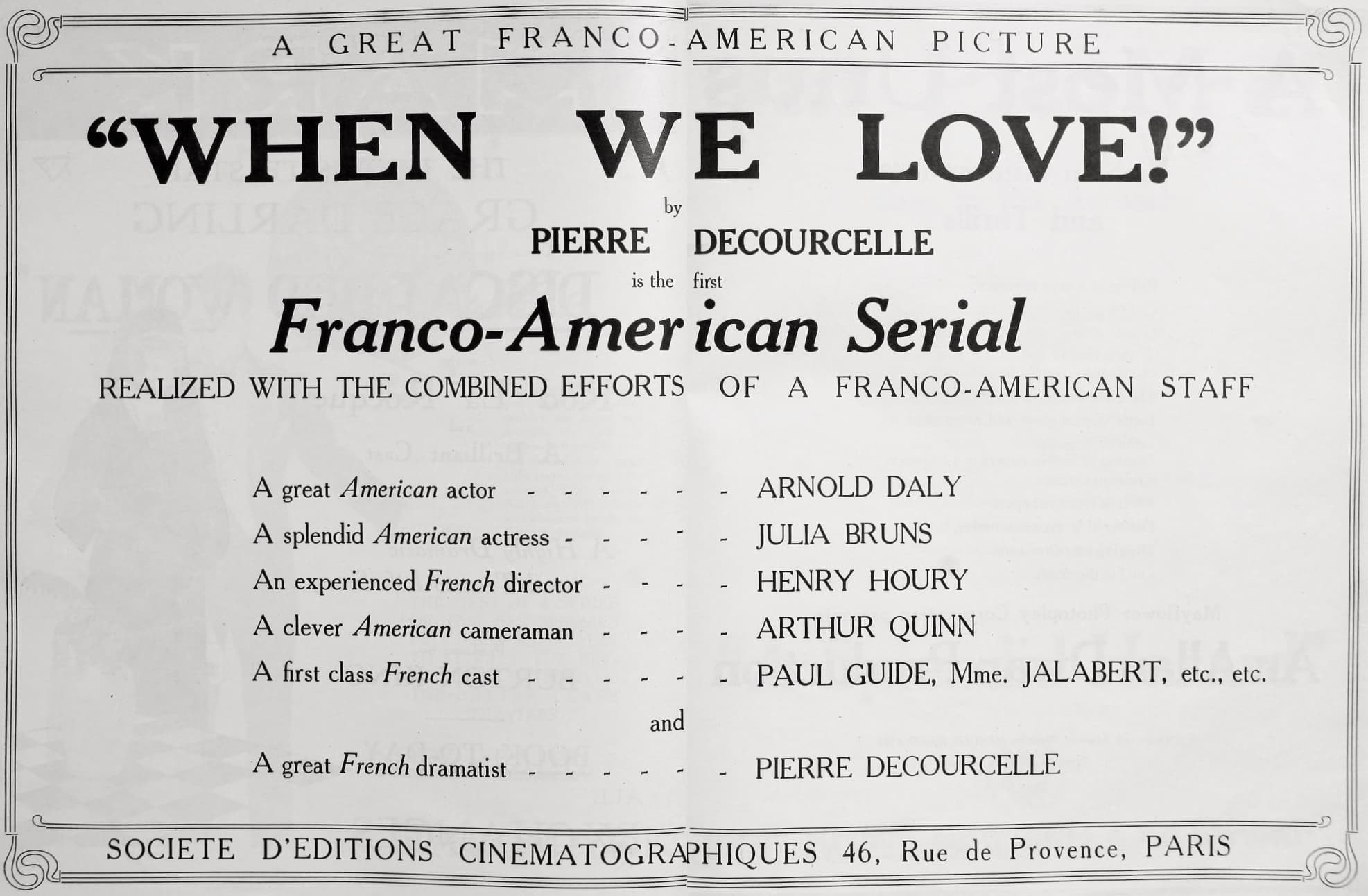 Quand on aime (1920) film backdrop