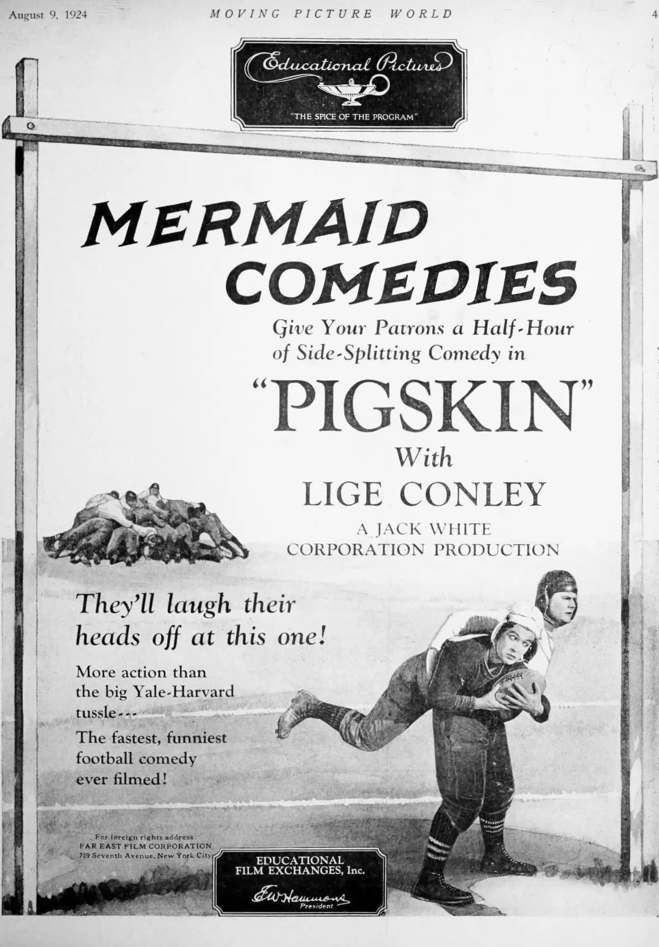 Pigskin (1924) film backdrop