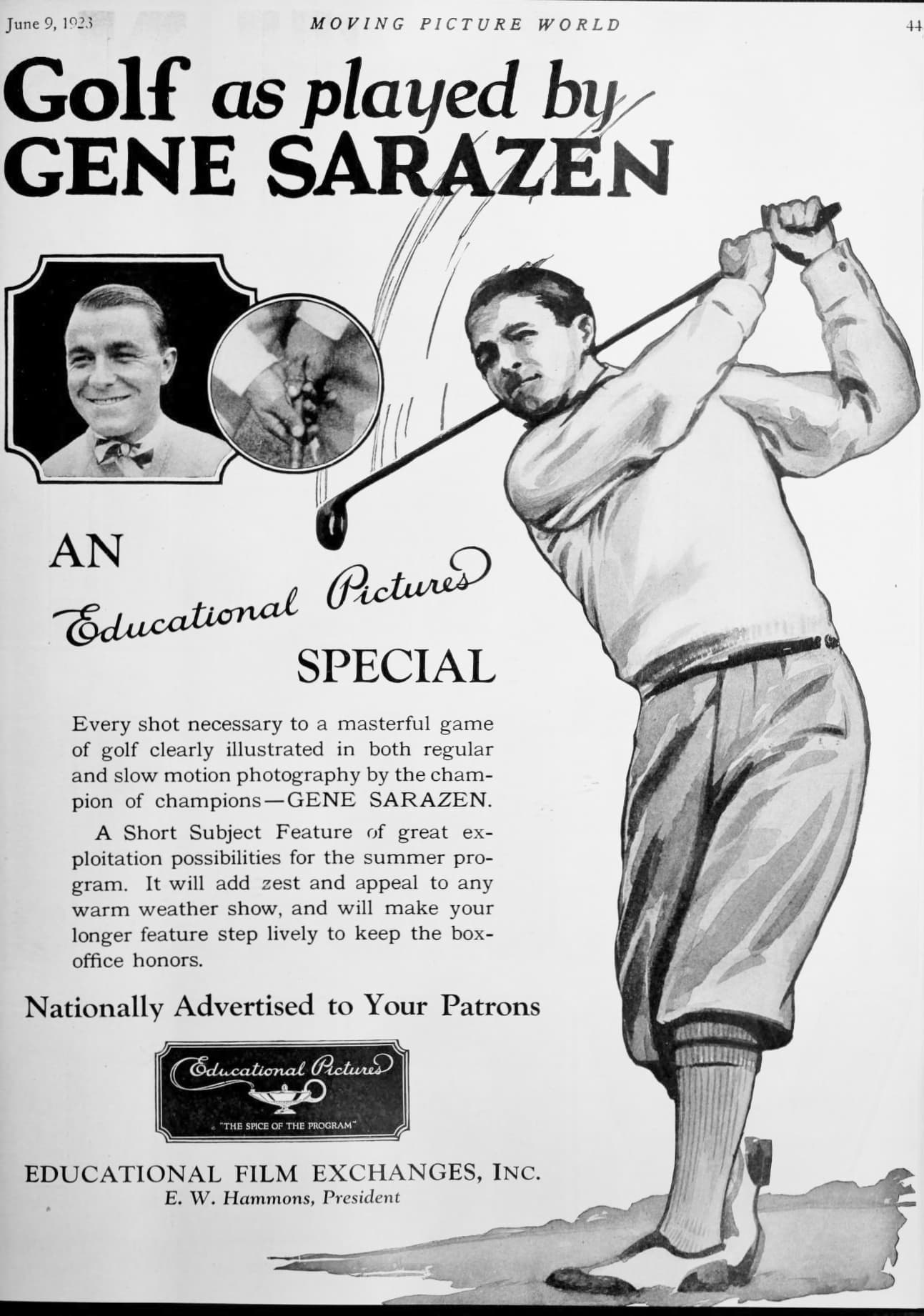 Golf, as Played by Gene Sarazen poster – Cult Cinema