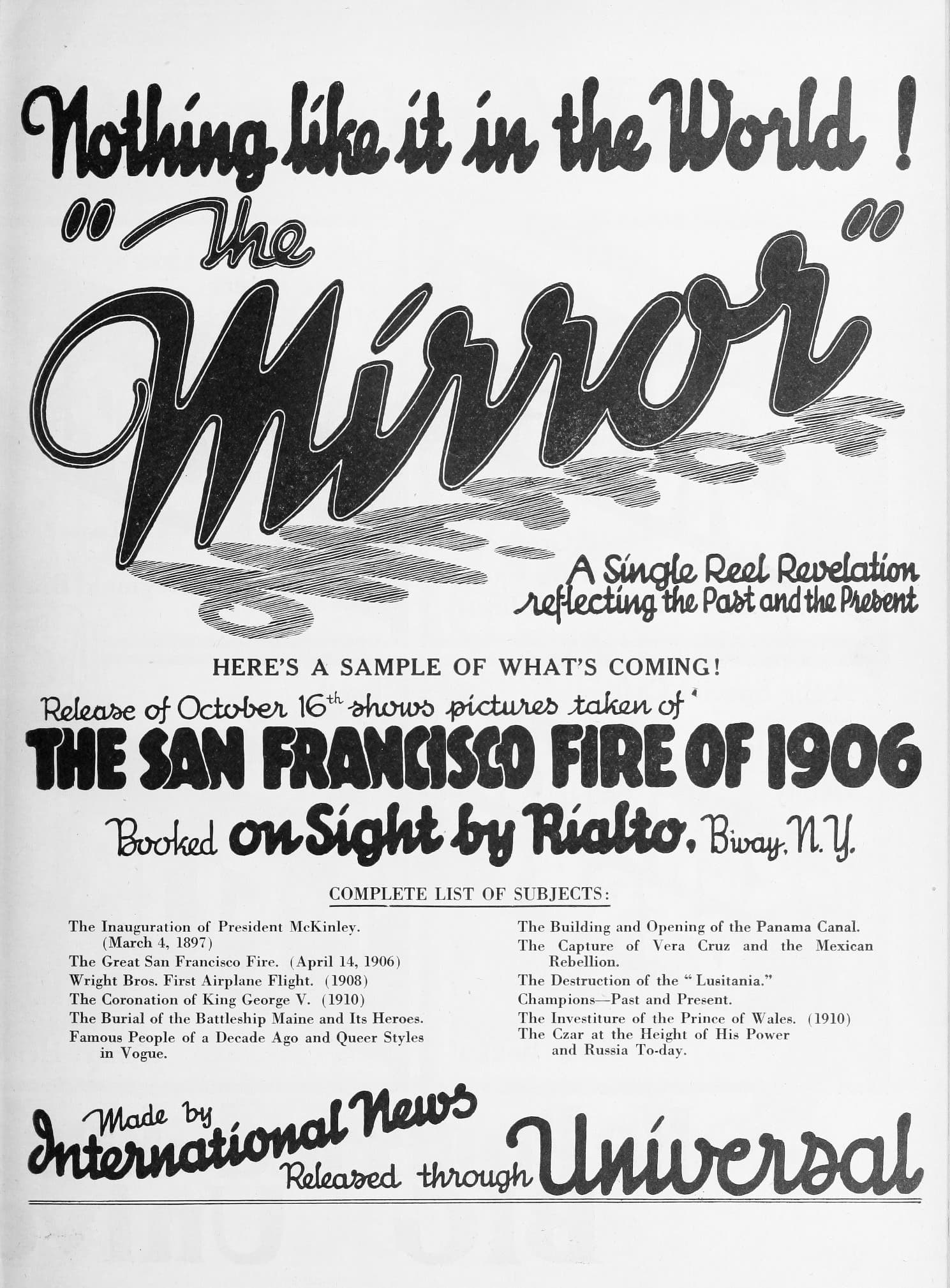 Mirror No. 2. San Francisco Fire poster – Cult Cinema