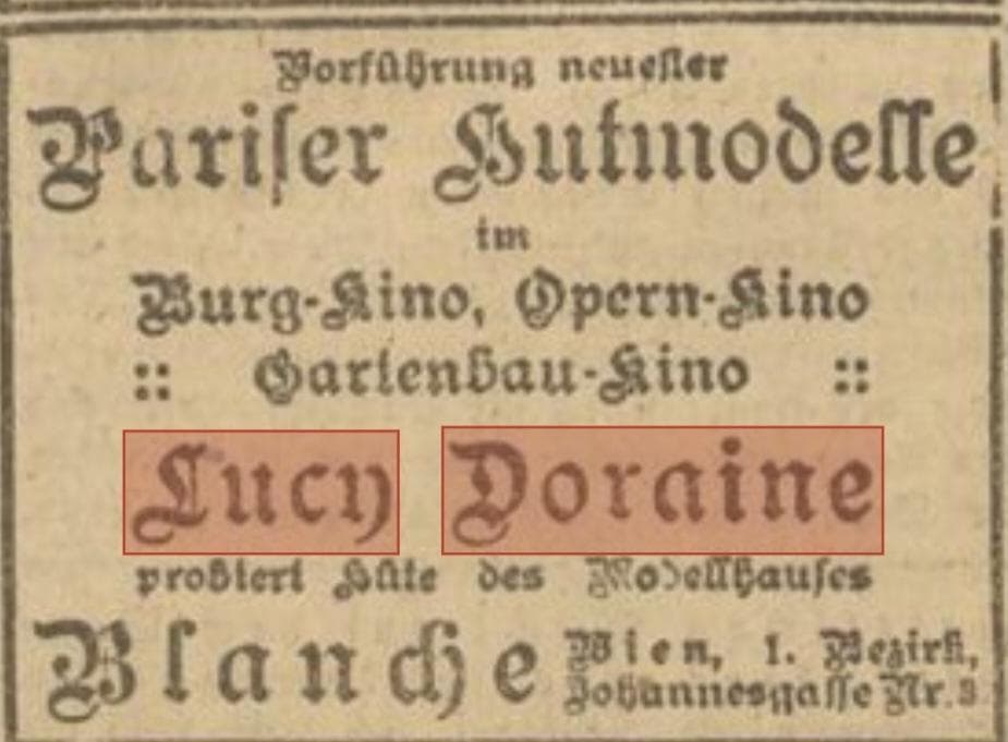 Lucy Doraine probiert neueste Pariser Modelle bei Blanche (1920) film backdrop