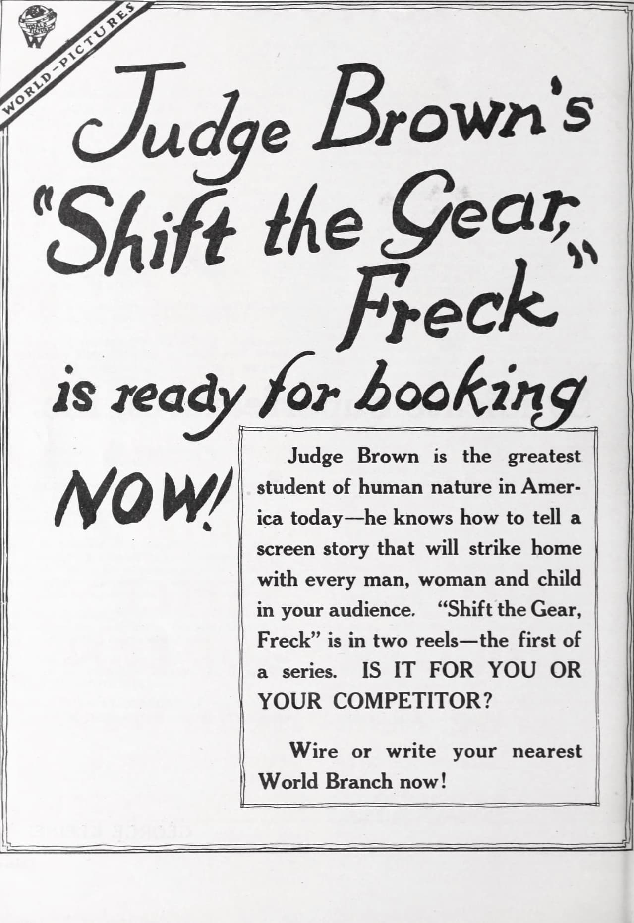 Shift the Gear, Freck (1919) film backdrop