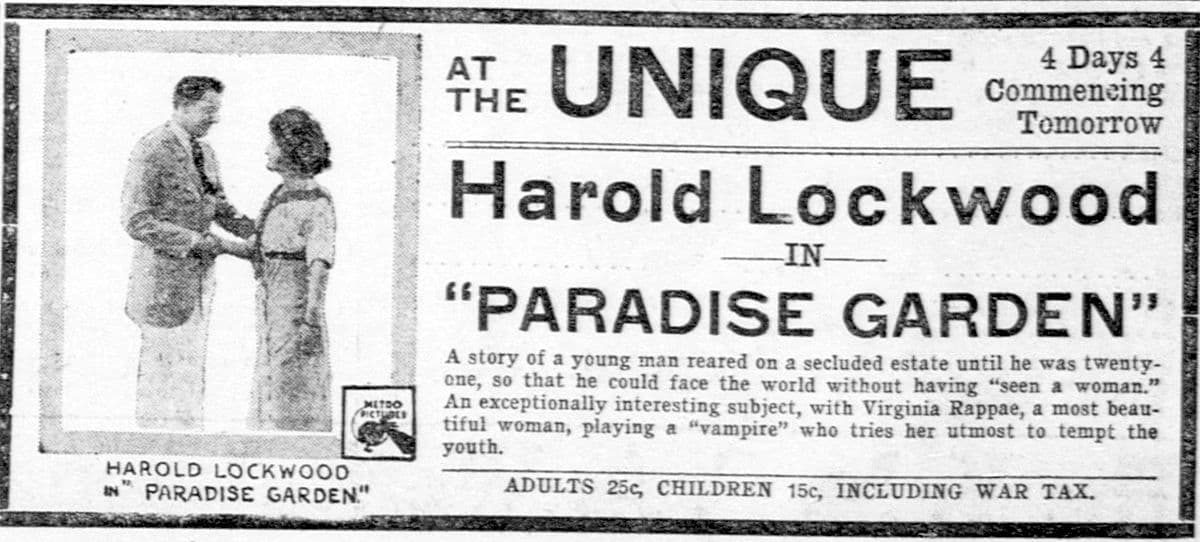 Paradise Garden (1917) film backdrop