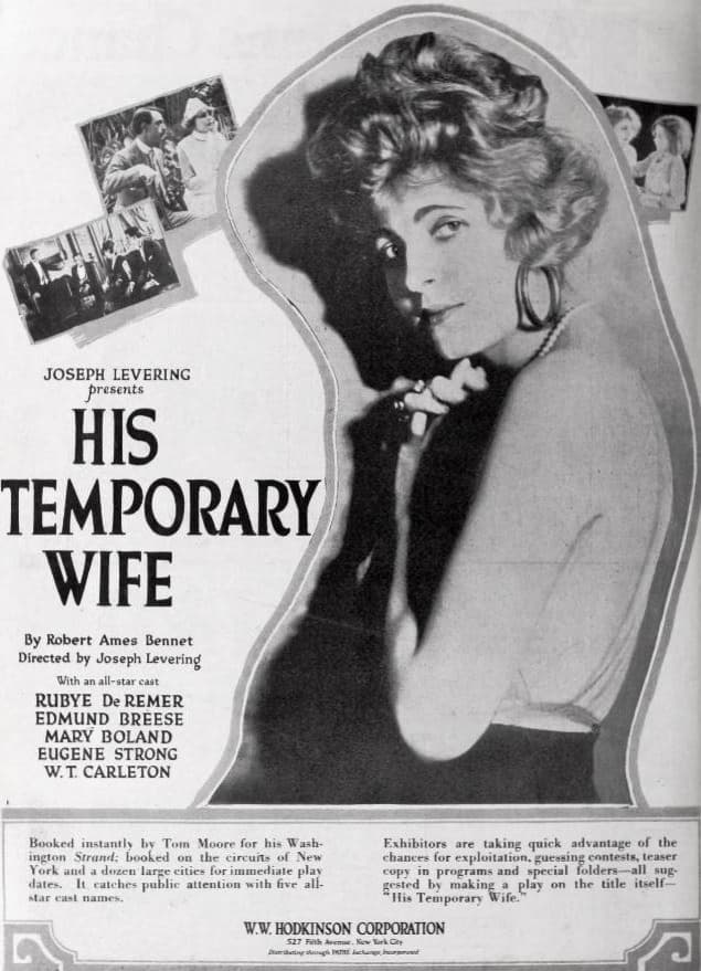 His Temporary Wife poster – Cult Cinema