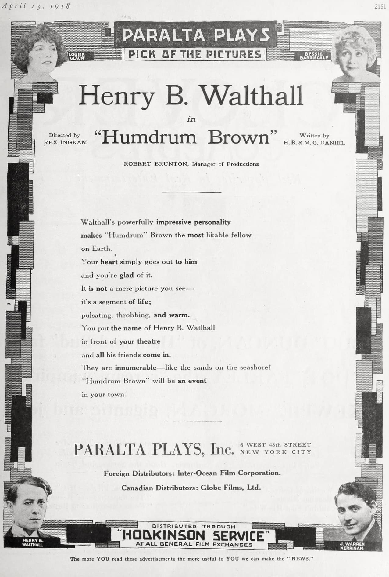 Humdrum Brown (1918) film backdrop