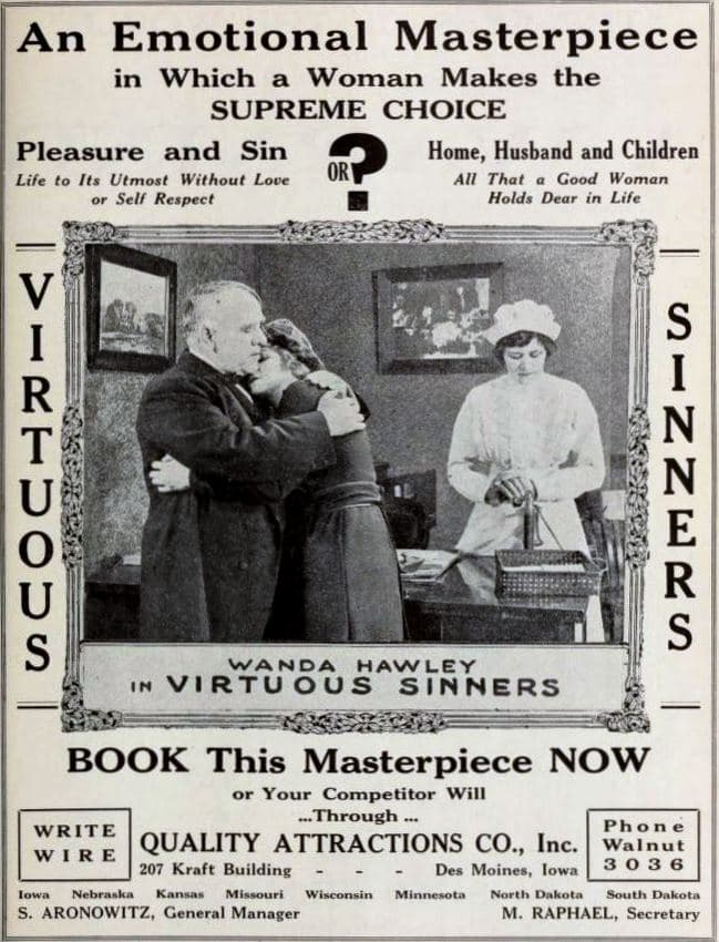Virtuous Sinners (1919) film backdrop
